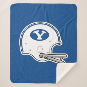BYU   Football Helmet Sherpa Blanket