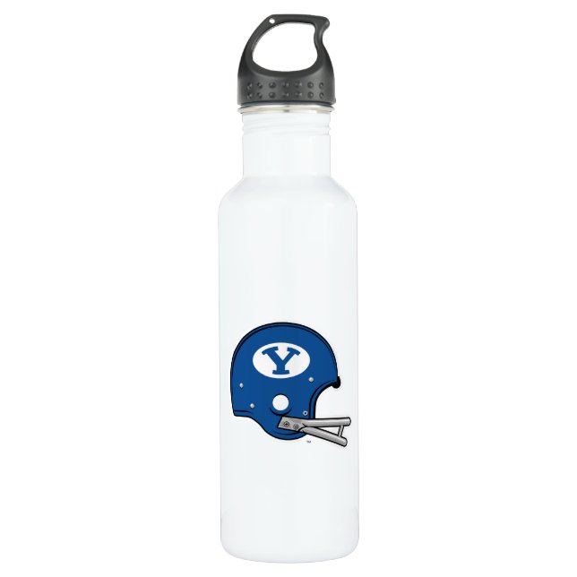 BYU Football Helmet Stainless Steel Water Bottle (Front)