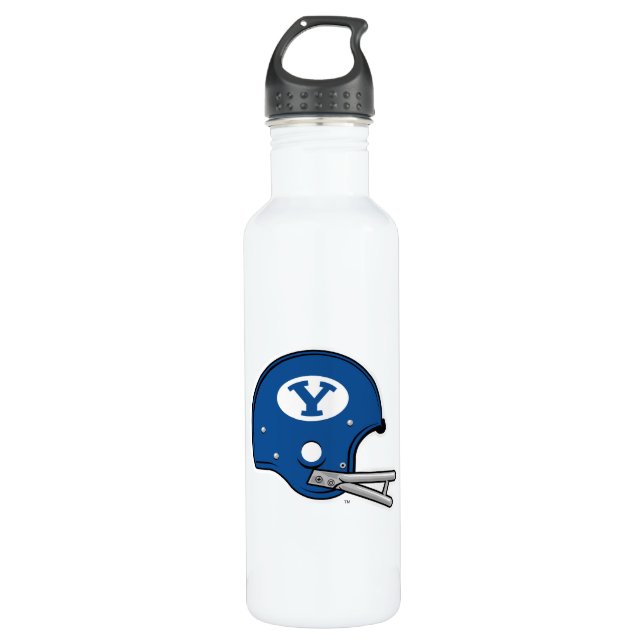 BYU Football Helmet Stainless Steel Water Bottle (Front)
