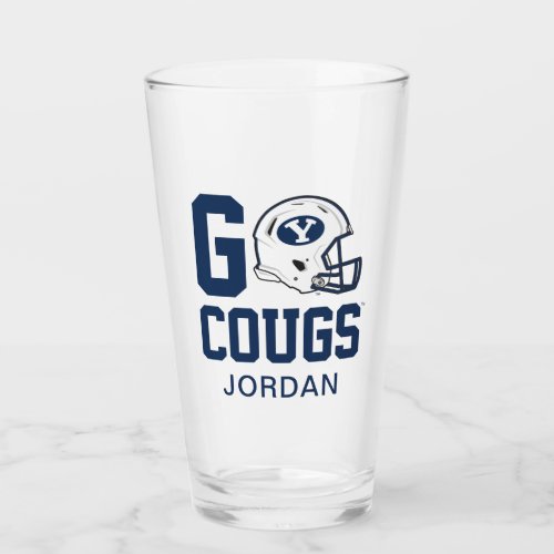 BYU Go Cougs Glass
