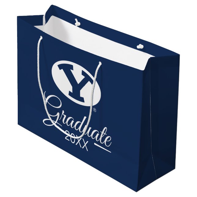 BYU Graduate Large Gift Bag (Front Angled)