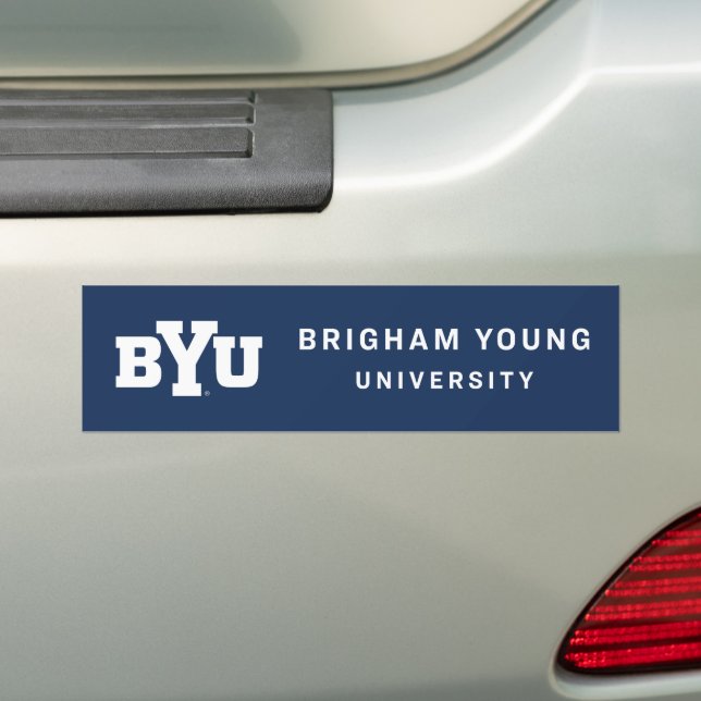 BYU Logo Bumper Sticker (On Car)