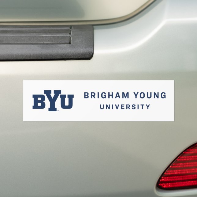BYU Logo Bumper Sticker (On Car)