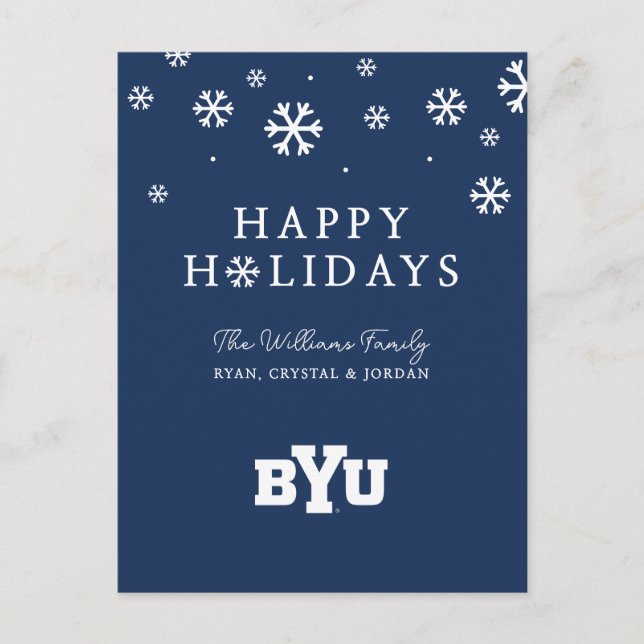 BYU Logo Holiday Postcard (Front)