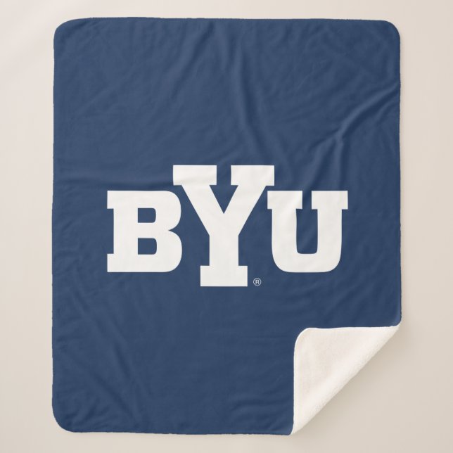 BYU Logo Sherpa Blanket (Front)