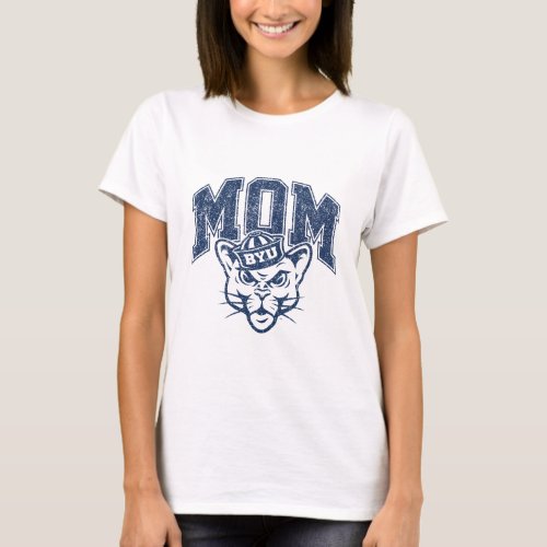 BYU Mom  Distressed T_Shirt