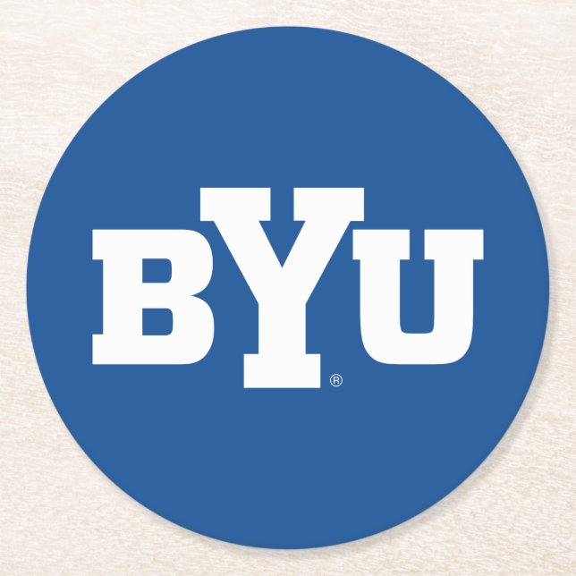 BYU ROUND PAPER COASTER (Front)