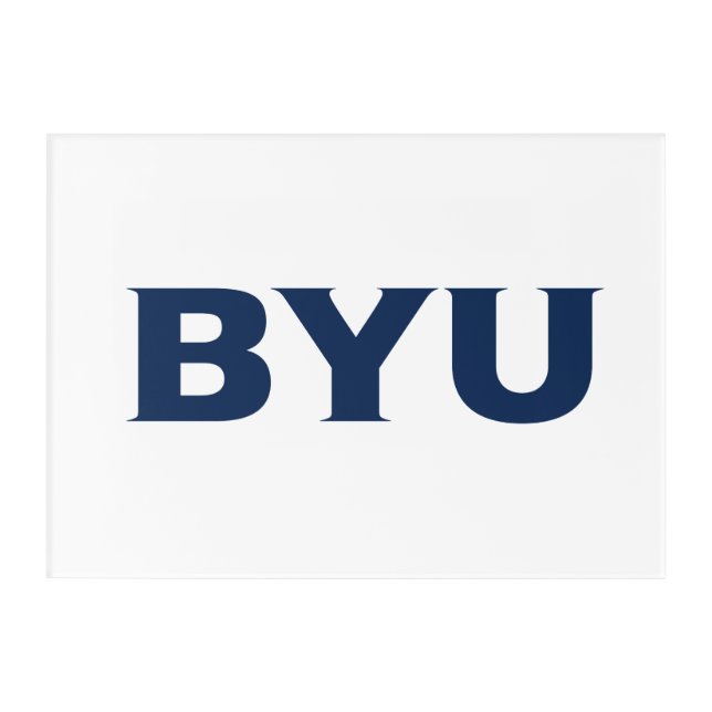 BYU Text Logo Acrylic Print (Front)