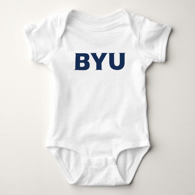 BYU Text Logo Baby Bodysuit (Front)