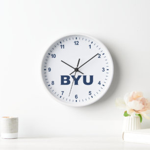 BYU Text Logo Clock