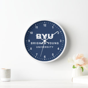 BYU Text Logo Clock