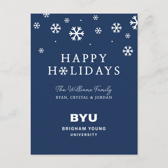 BYU Text Logo Holiday Postcard (Front)