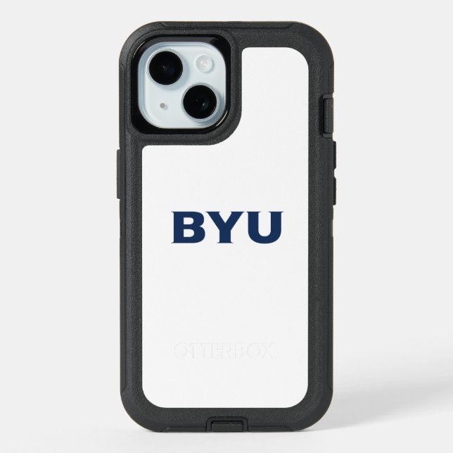 BYU Text Logo iPhone 15 Case (Back)