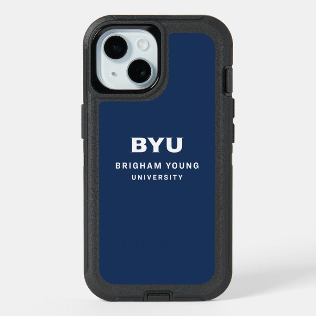 BYU Text Logo iPhone 15 Case (Back)