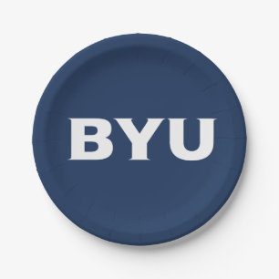 BYU Text Logo Paper Plates