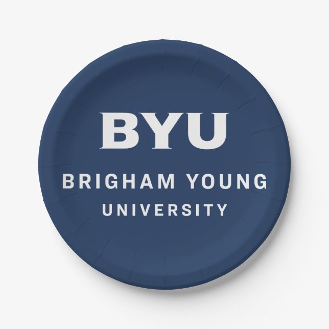 BYU Text Logo Paper Plates (Front)