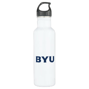 BYU Text Logo Stainless Steel Water Bottle