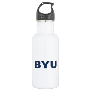 BYU Text Logo Stainless Steel Water Bottle