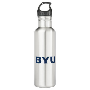 BYU Text Logo Stainless Steel Water Bottle