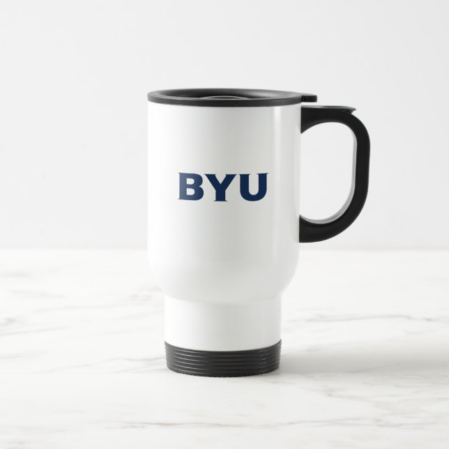 BYU Text Logo Travel Mug (Right)