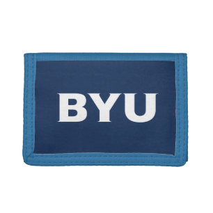 BYU Text Logo Trifold Wallet