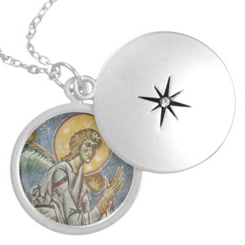 Byzantine Angel with Folded Hands Locket Necklace