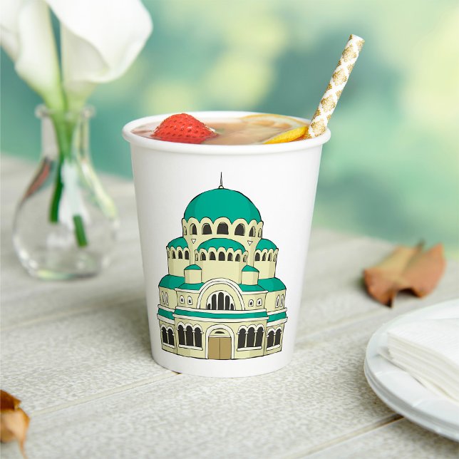 Byzantine Architecture Teal Dome Cathedral Paper Cups (Creator Uploaded)