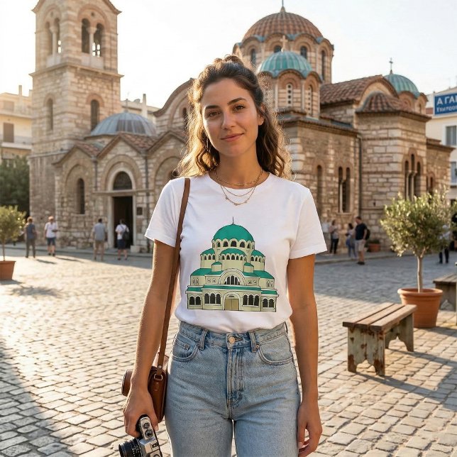 Byzantine Architecture Teal Dome Cathedral T-Shirt (Creator Uploaded)