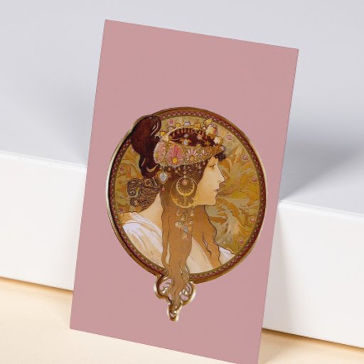 Customizable Byzantine Brunette, Mucha Business Card