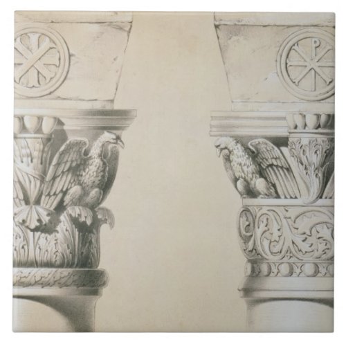Byzantine capitals from columns in the nave of the tile
