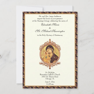 Byzantine Catholic Virgin Mary Wedding Combo Invitation