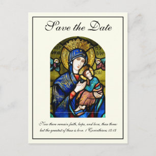 Byzantine Catholic Wedding Save the Date Announcement Postcard