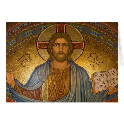 Byzantine Christ Jesus greeting card