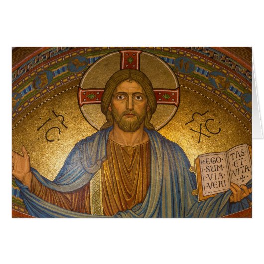 Byzantine Christ Jesus greeting card (Front Horizontal)