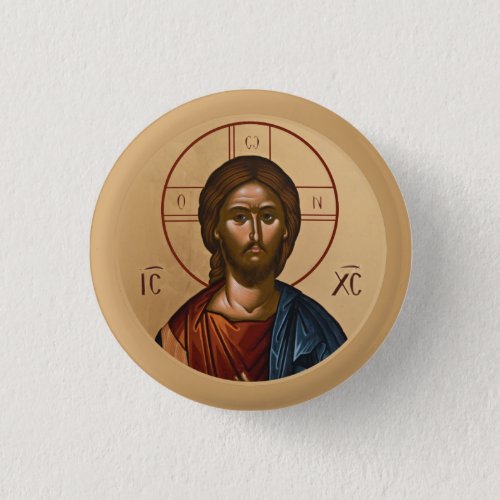 Byzantine Christian Orthodox Icons Jesus Christ Button