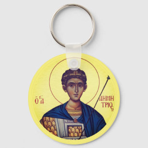 Byzantine Christian Orthodox Icons: St. Demetrios Keychain