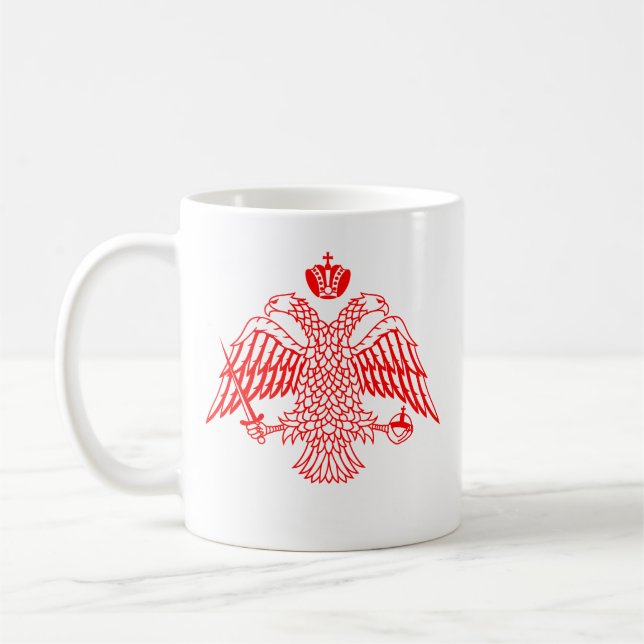 Byzantine Cross & Eagle Coffee Mug (Left)