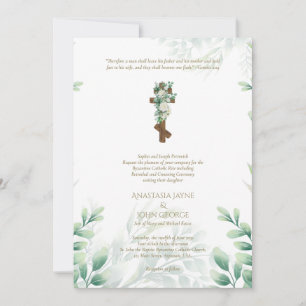 BYZANTINE Crowning Ceremony Wedding Rite Cross Invitation