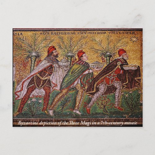 Byzantine depiction of the Magi Christmas Postcard