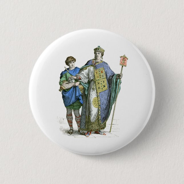 Byzantine Emperor Pinback Button (Front)
