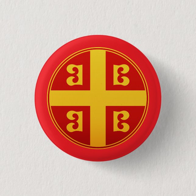 Byzantine Empire Imperial Flag Emblem Button (Front)