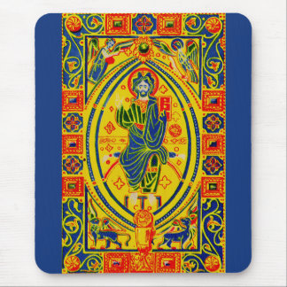 Byzantine folk art Jesus Mouse Pad