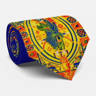 Byzantine folk art Jesus print Neck Tie