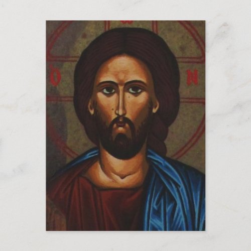 Byzantine Greek Orthodox Icon JESUS CHRIST Postcard