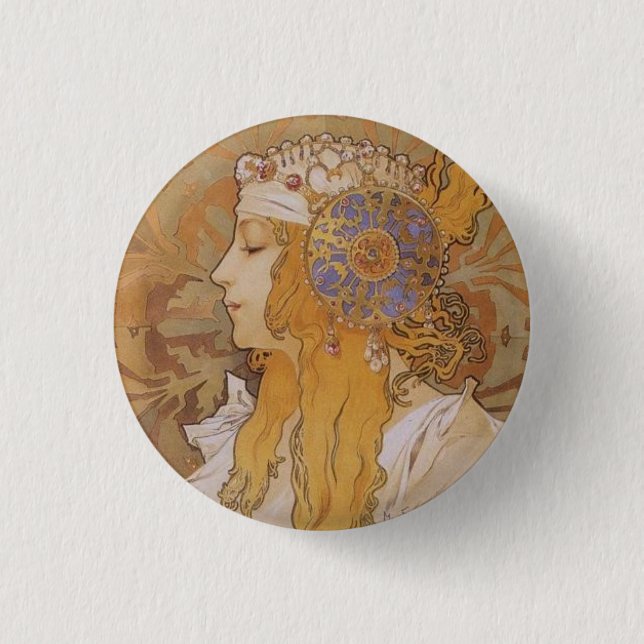 Byzantine Head: Blonde Pinback Button (Front)