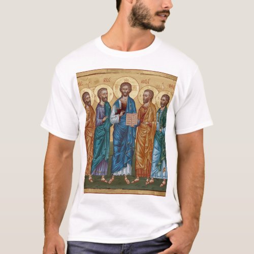 Byzantine Icon of Christ and Apostles T_Shirt