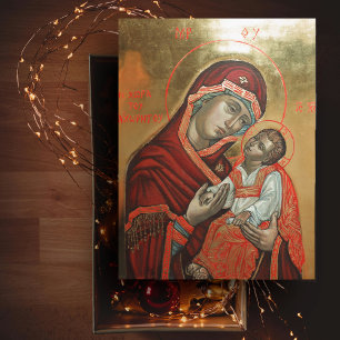 Byzantine Icon of Saint Mary Theotokos Postcard