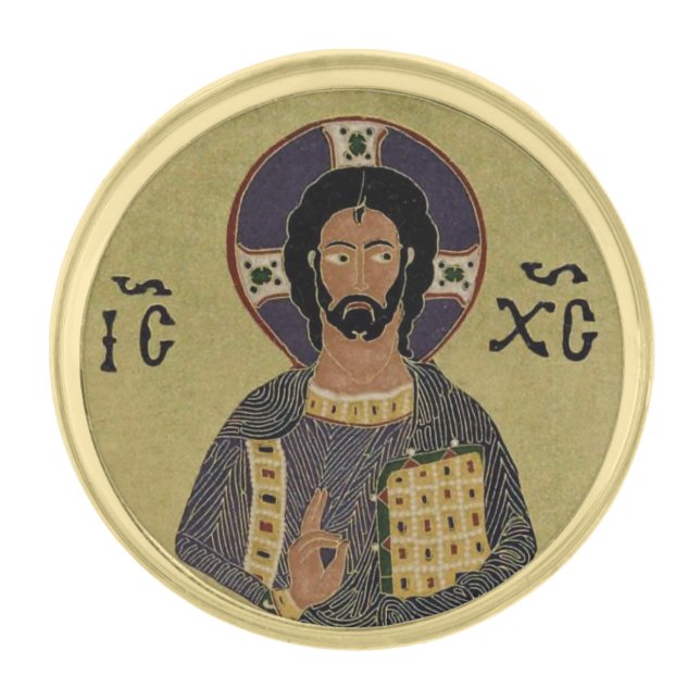 Byzantine Jesus Lapel Pin Religious Gifts (Front)
