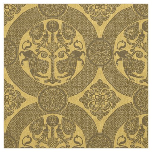 Byzantine Lions and Birds Fabric