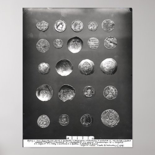 Byzantine Roman and Sassanian coins Poster